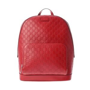 GUCCI Guccissima Backpack Red Leather Rucksack Daypack